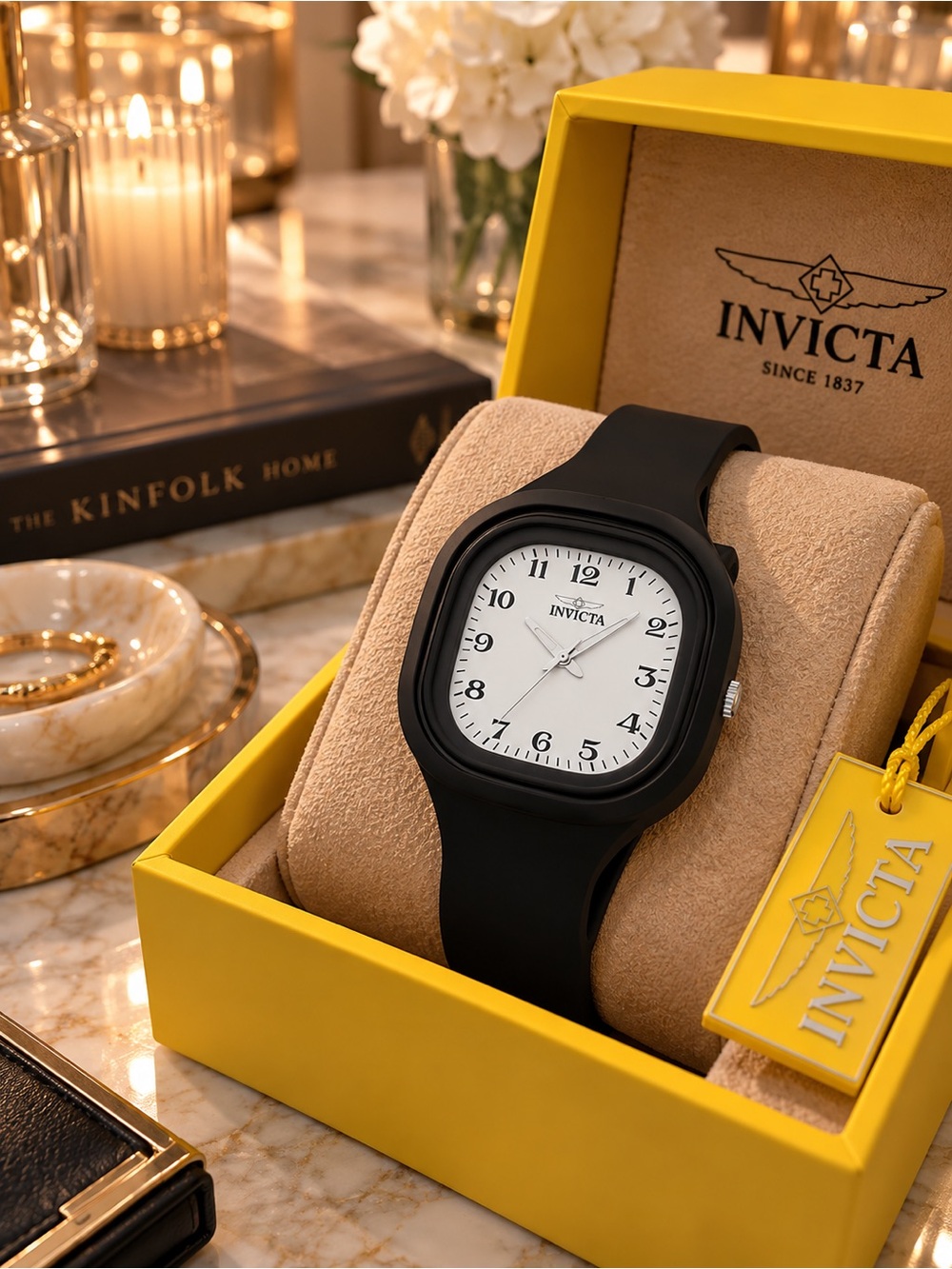 Invicta Celestial Velvion 70387 Black White 45mm Watch NWT